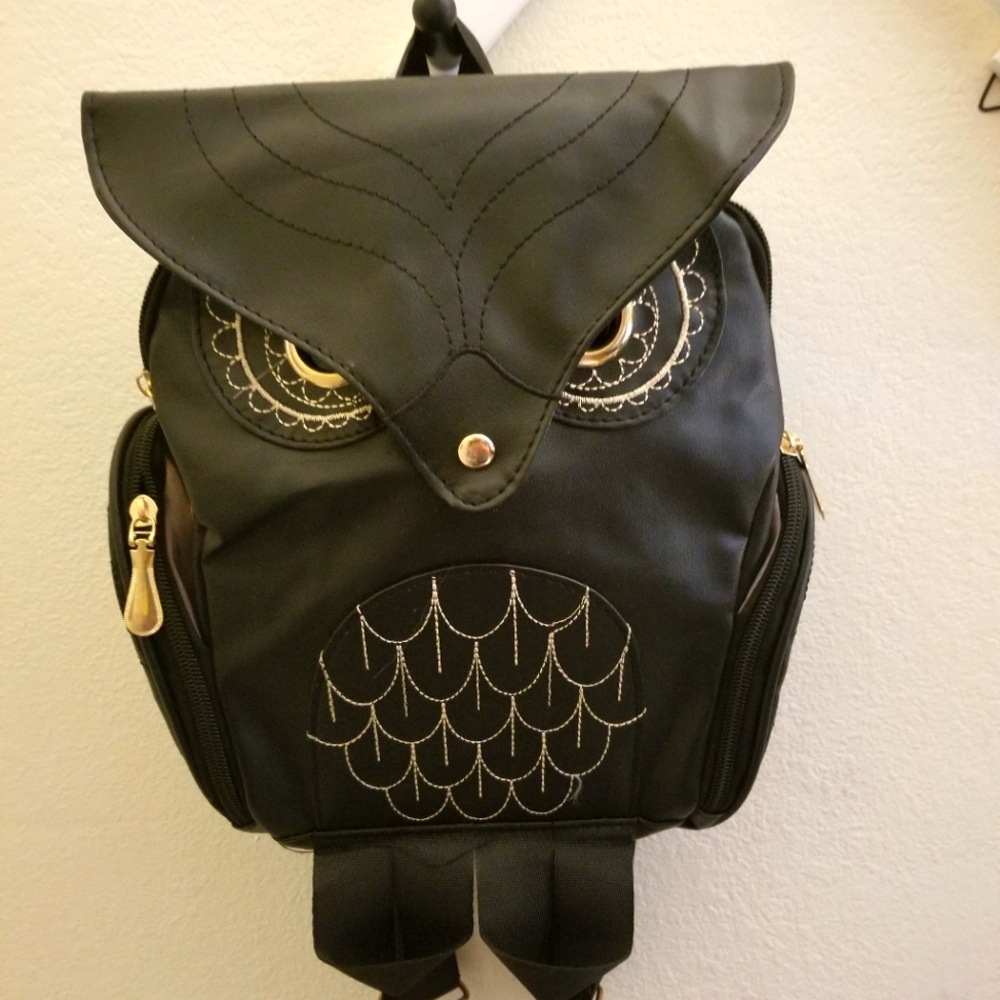 Black Owl Backpack
